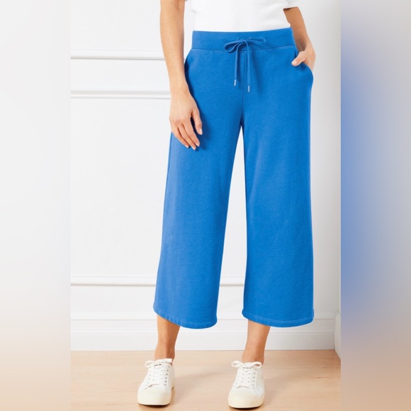 Talbots Pants - New! NWT Talbots Bright Blue Beach Terry Wide Crop Pants